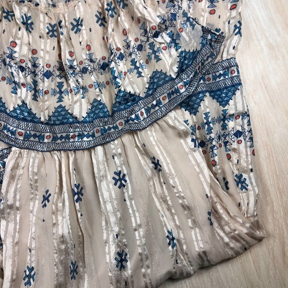 Joie Sorne B Silk Printed Popover Elastic Waist Maxi Dress in Pesca Size Medium - Picture 4 of 13